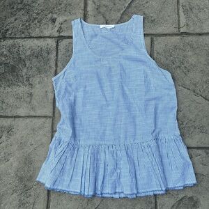 Beachlunchlounge Blue Peplum Tank Top